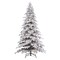 Haute Decor 7 Ft. Holland Snow PE Fir Tree with Warm White T5 LED Lights, Foot Pedal & Quick Shape - Easy Shape Artificial Pre-Lit Flocked Christmas Tree